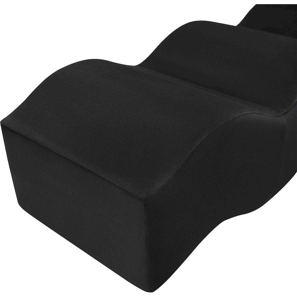 Wave Black Velvet Bench