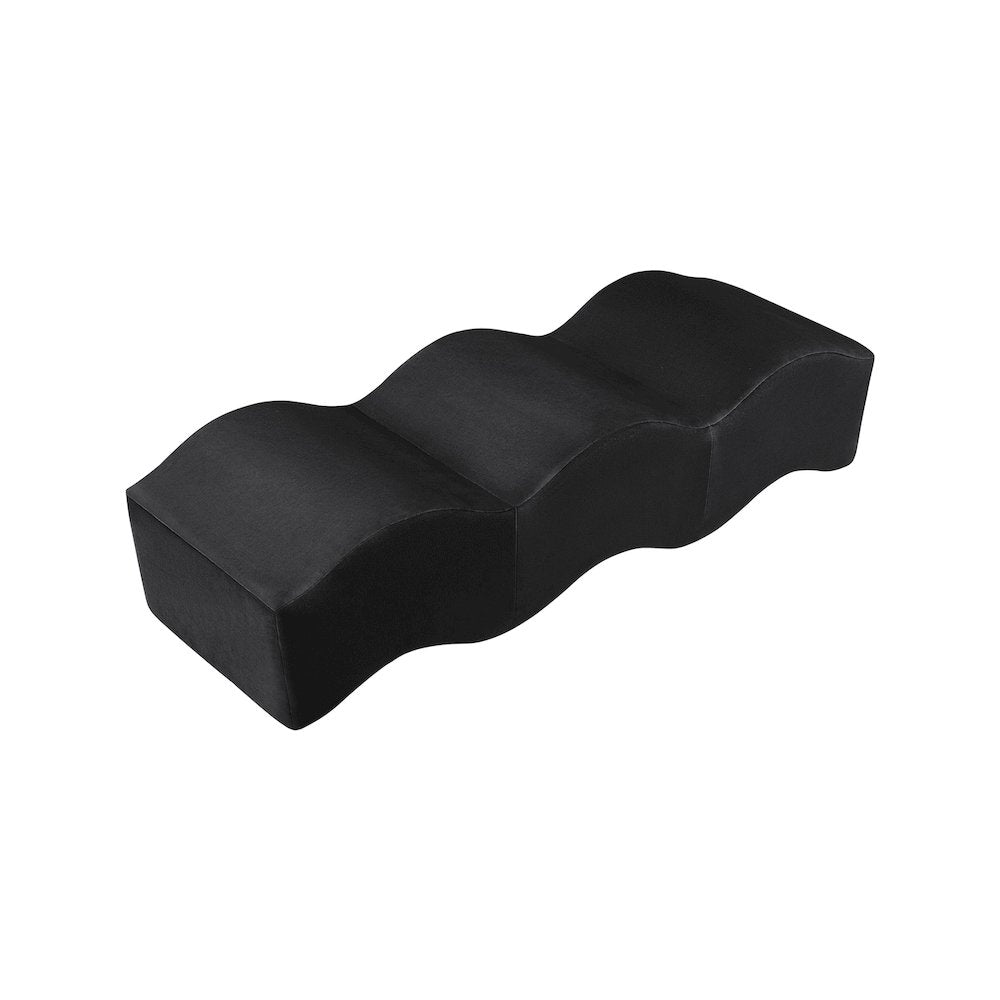 Wave Black Velvet Bench