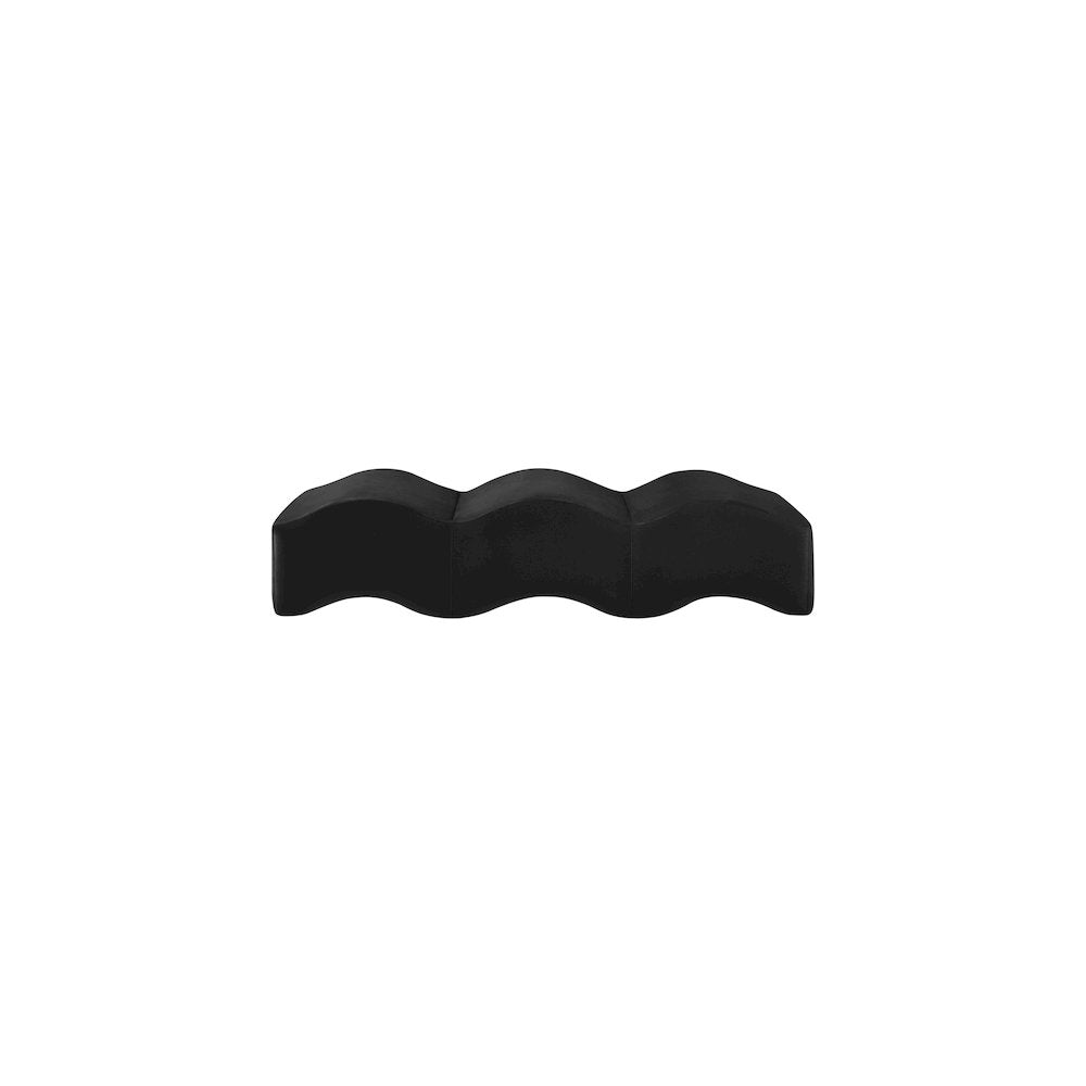 Wave Black Velvet Bench