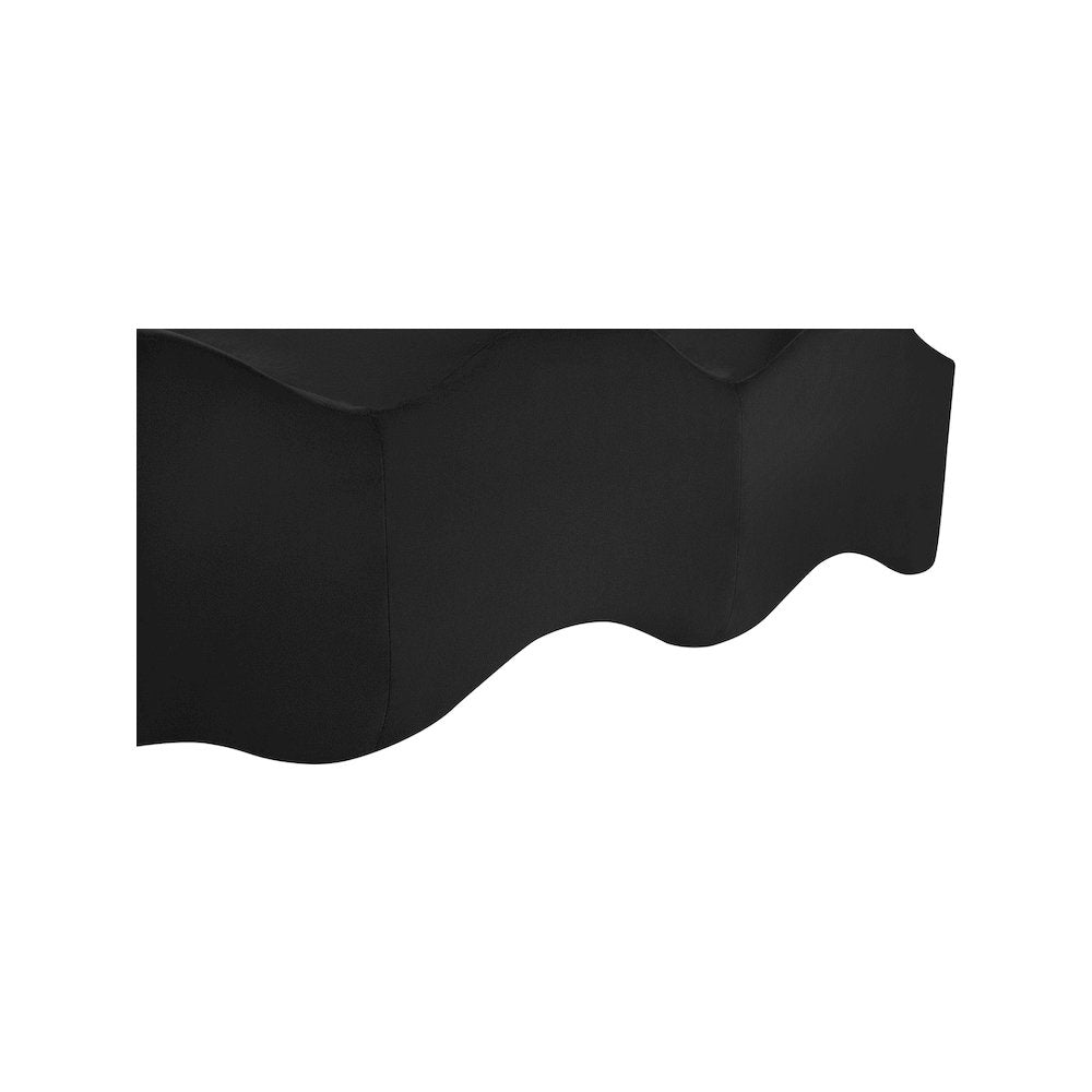 Wave Black Velvet Bench
