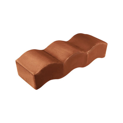 Wave Cognac Velvet Bench