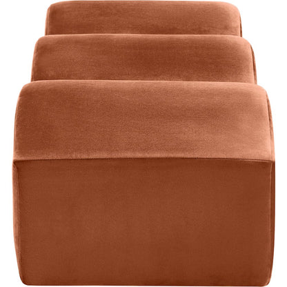 Wave Cognac Velvet Bench