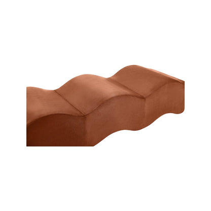 Wave Cognac Velvet Bench
