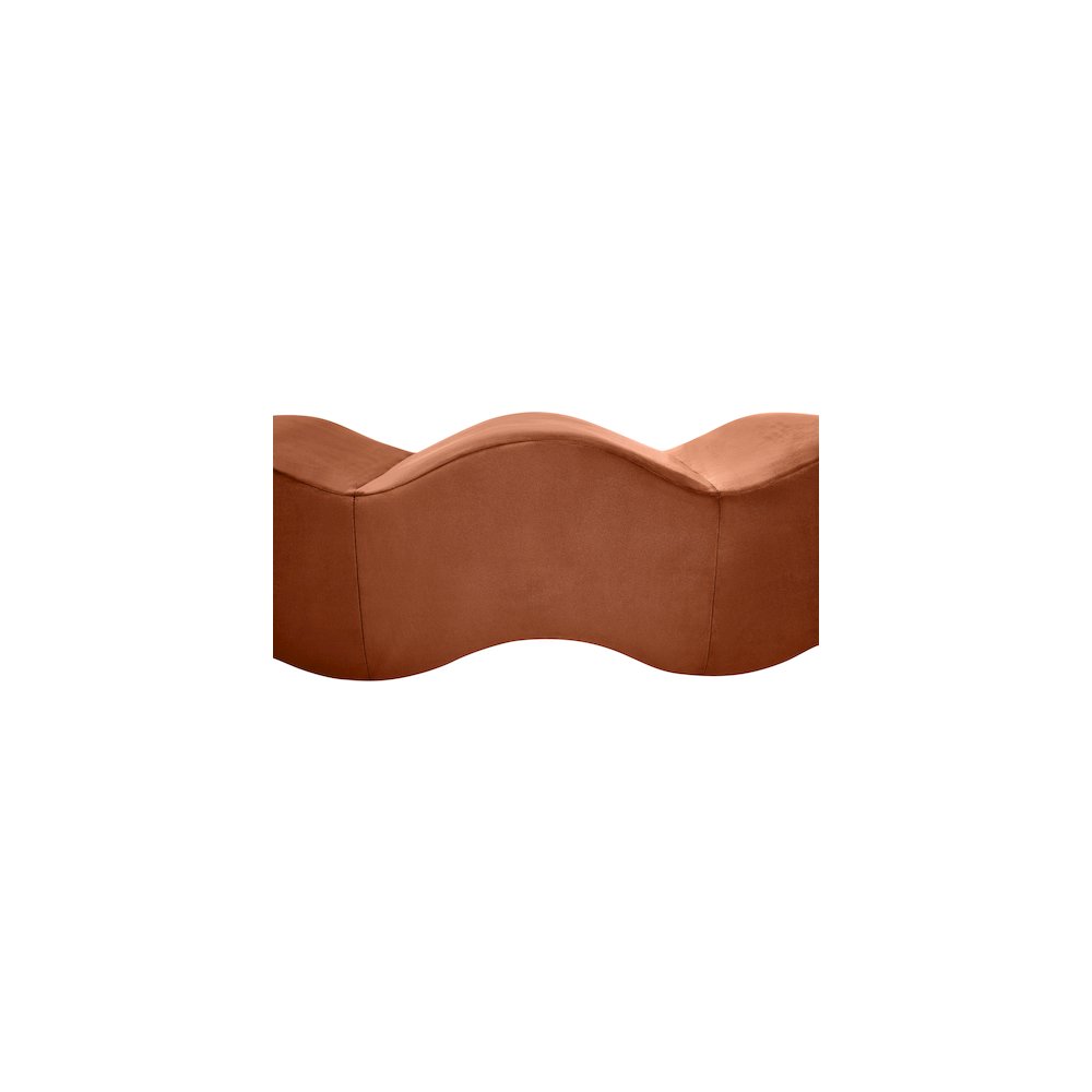 Wave Cognac Velvet Bench