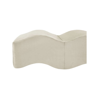 Wave Cream Velvet Bench