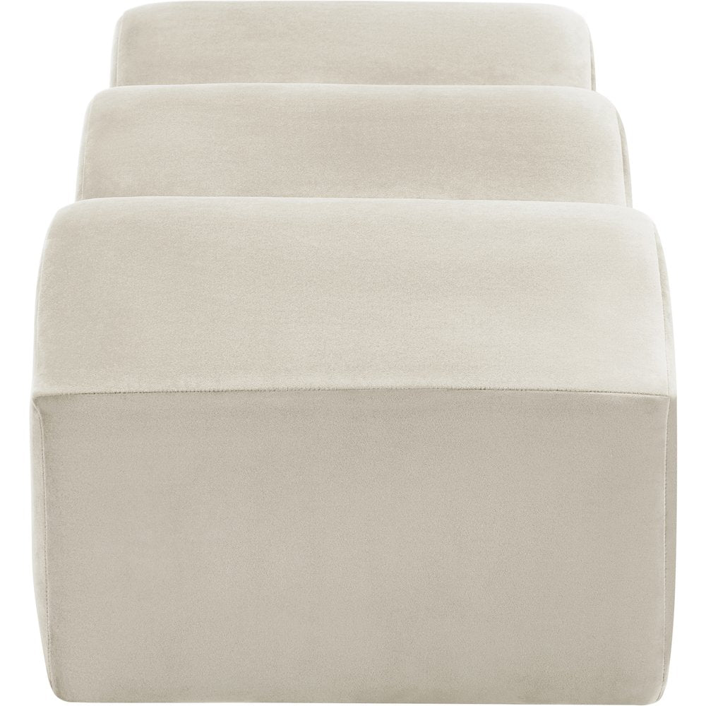 Wave Cream Velvet Bench