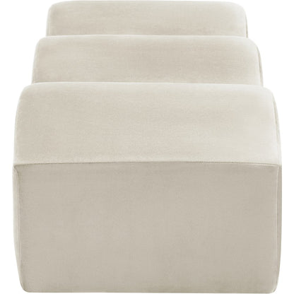Wave Cream Velvet Bench