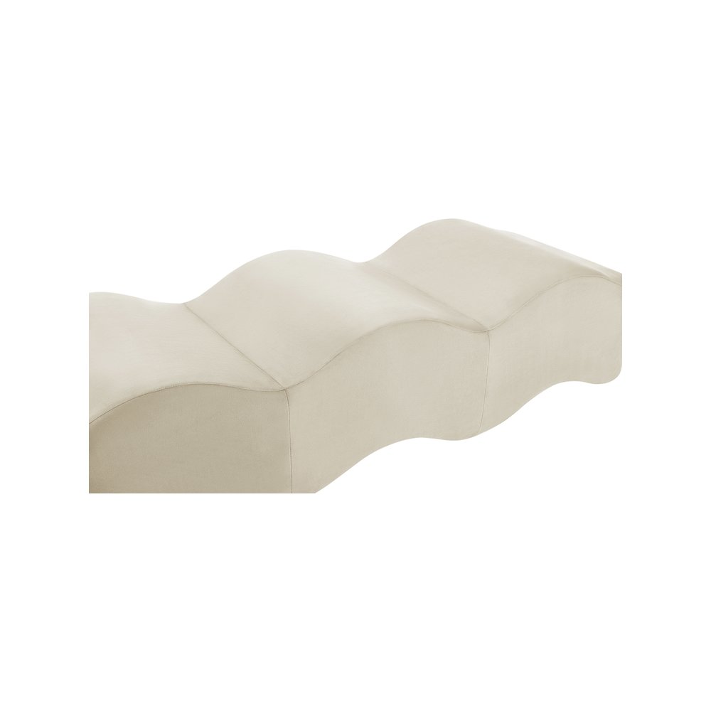 Wave Cream Velvet Bench