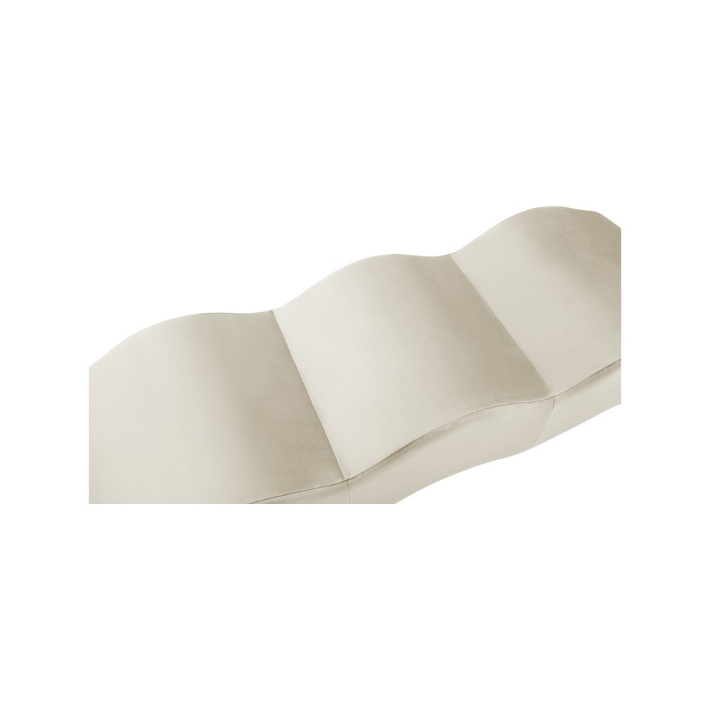 Wave Cream Velvet Bench