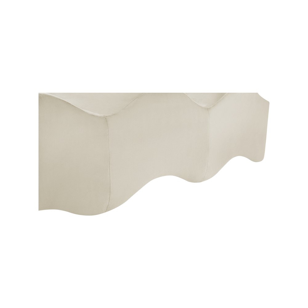 Wave Cream Velvet Bench