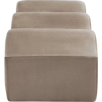 Wave Taupe Velvet Bench