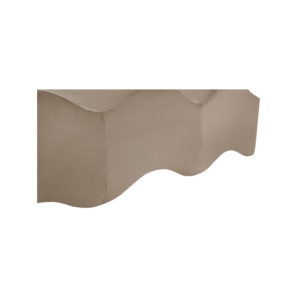 Wave Taupe Velvet Bench