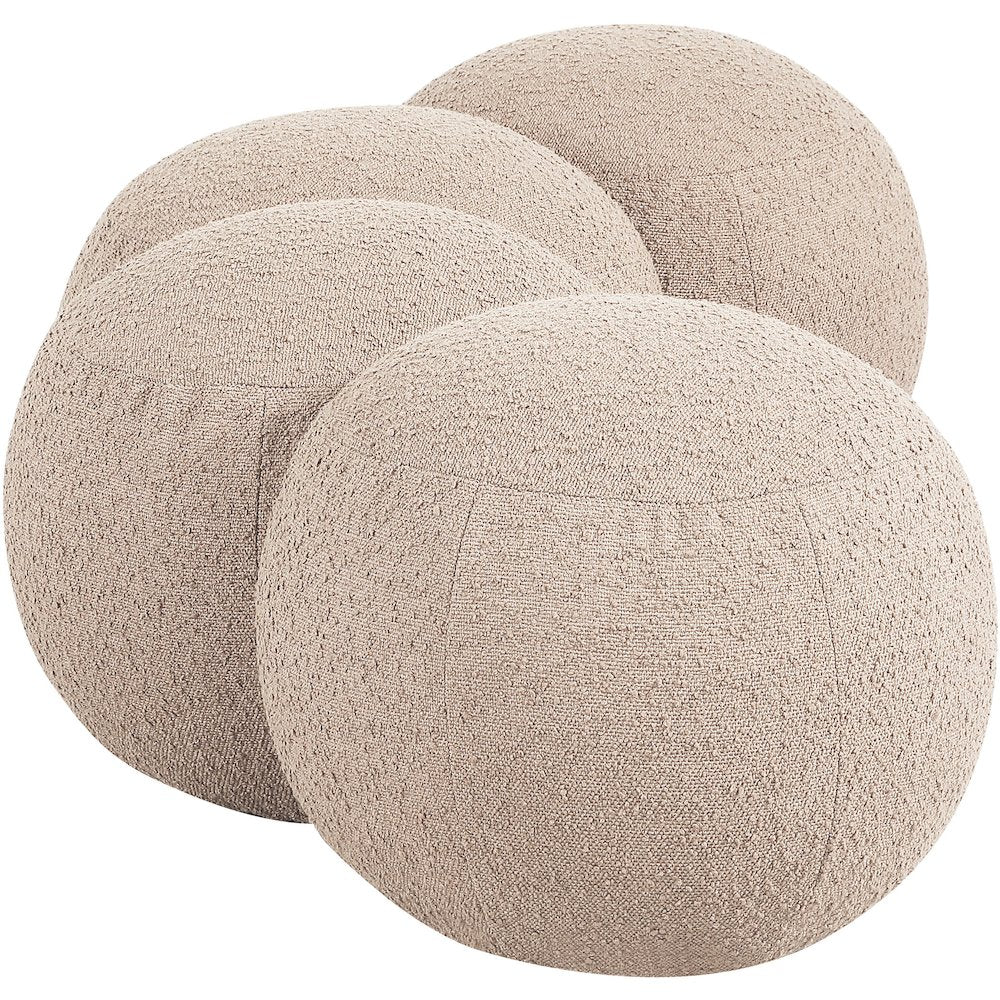 Apollo Beige Boucle Fabric Bench