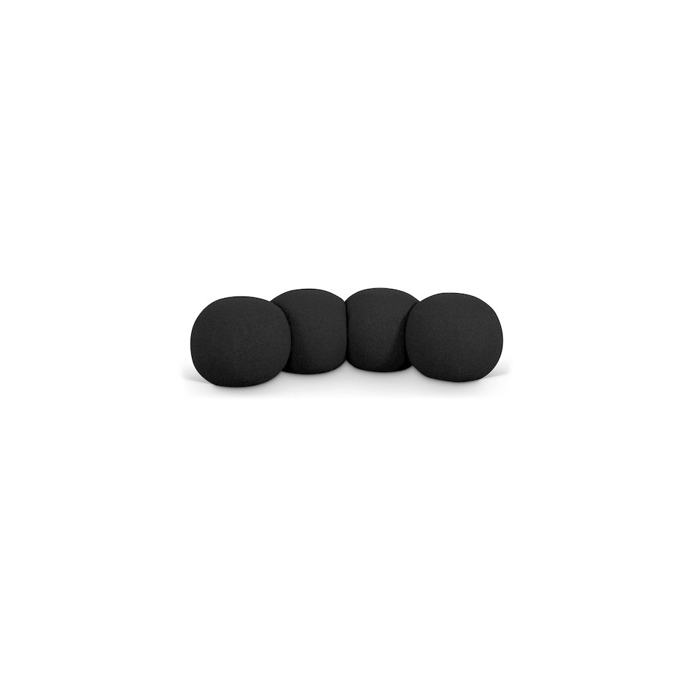 Apollo Black Boucle Fabric Bench
