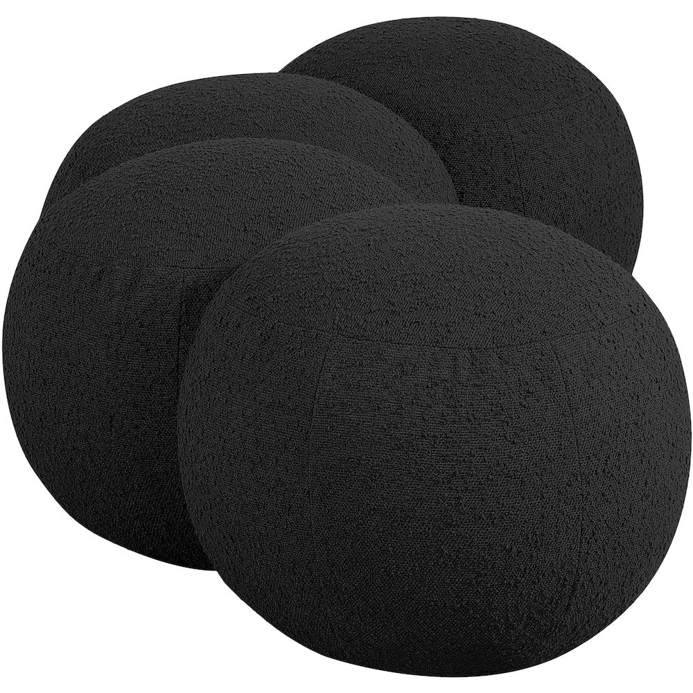 Apollo Black Boucle Fabric Bench