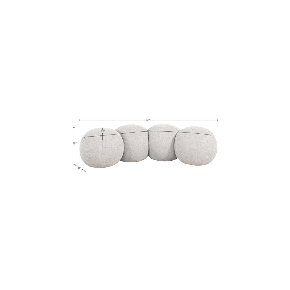 Apollo Cream Boucle Fabric Bench