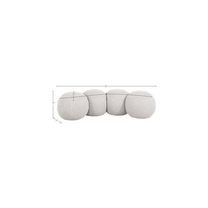 Apollo Cream Boucle Fabric Bench
