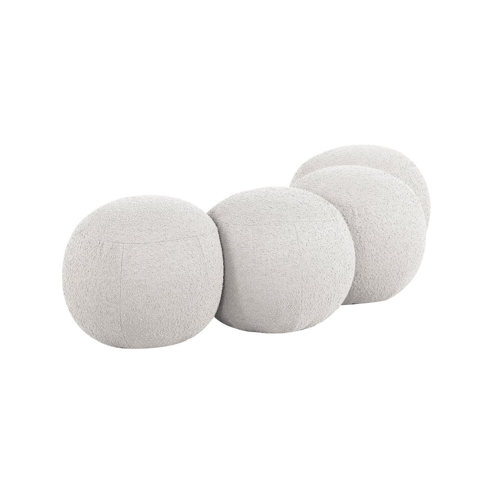 Apollo Cream Boucle Fabric Bench