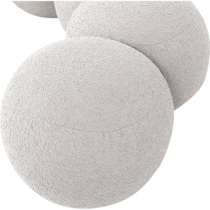 Apollo Cream Boucle Fabric Bench