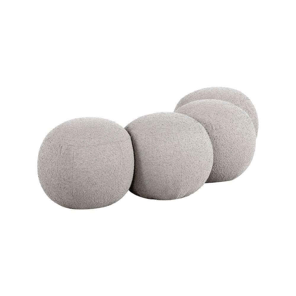 Apollo Taupe Boucle Fabric Bench