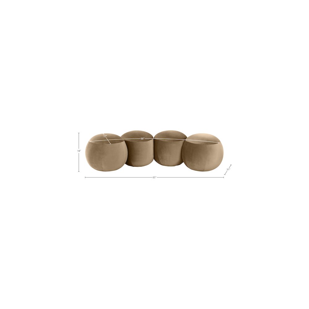 Apollo Beige Velvet Bench