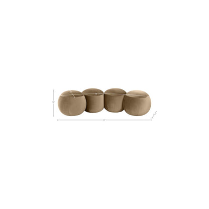 Apollo Beige Velvet Bench