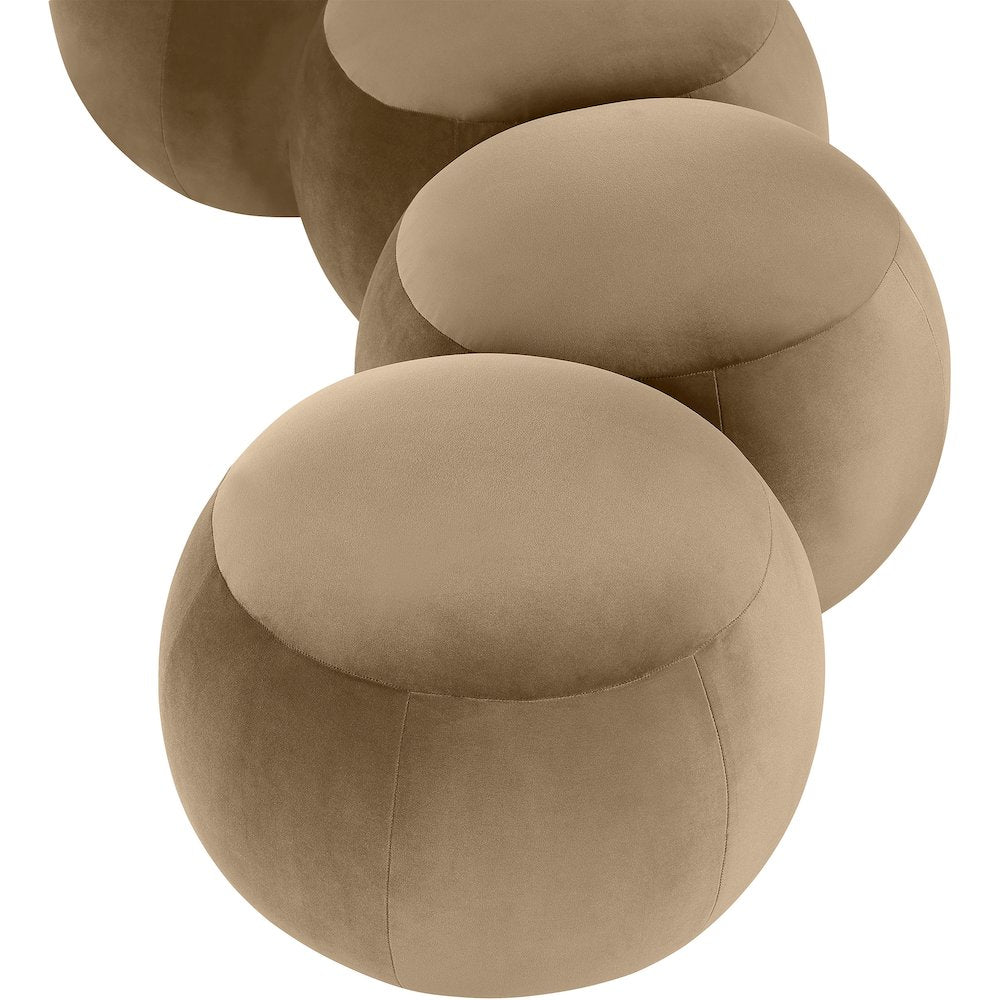 Apollo Beige Velvet Bench
