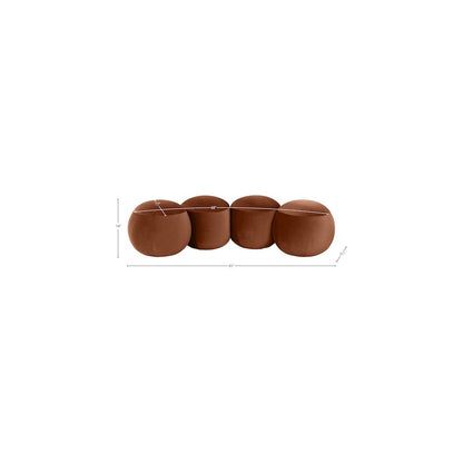 Apollo Cognac Velvet Bench