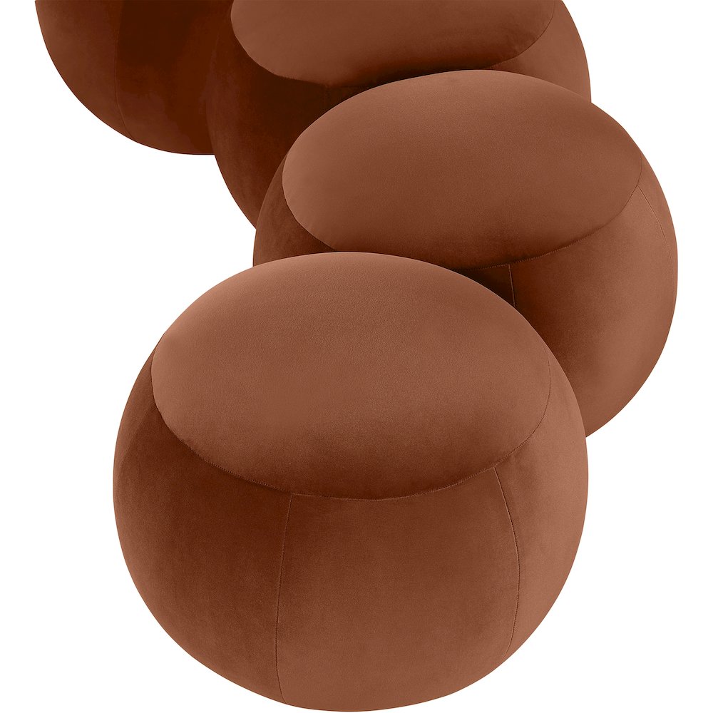 Apollo Cognac Velvet Bench
