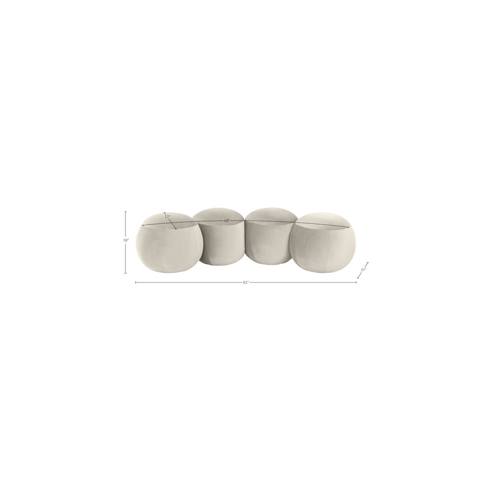 Apollo Cream Velvet Bench