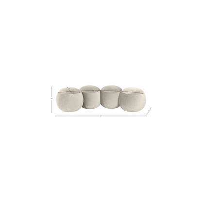 Apollo Cream Velvet Bench