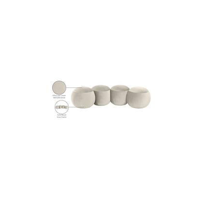 Apollo Cream Velvet Bench