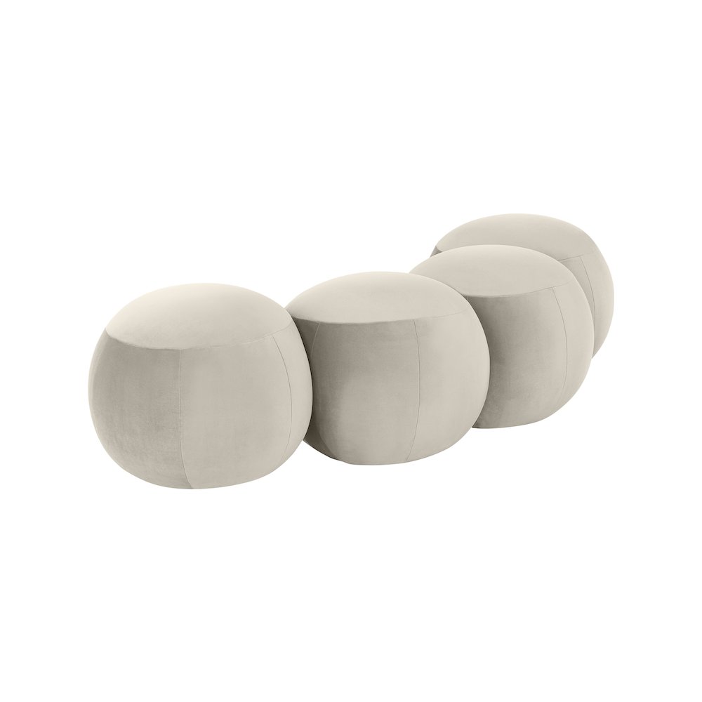 Apollo Cream Velvet Bench