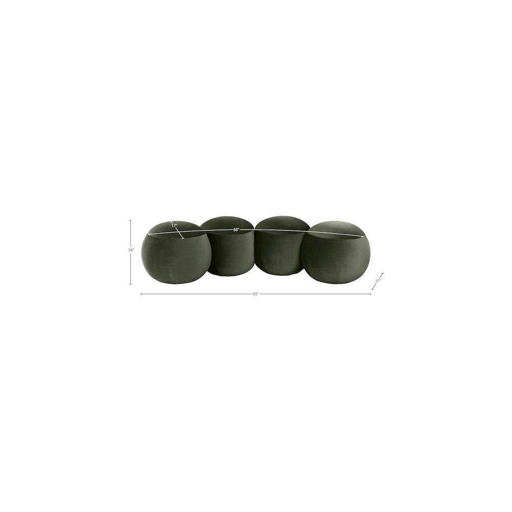 Apollo Green Velvet Bench