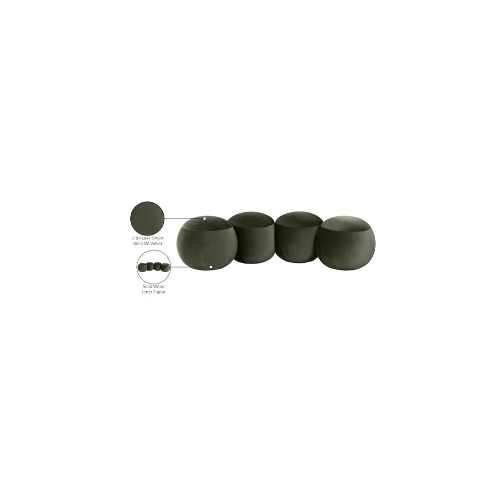 Apollo Green Velvet Bench