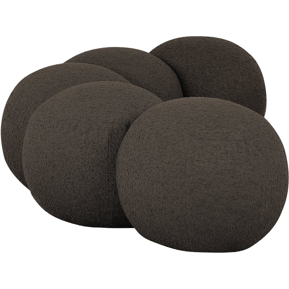 Apollo Brown Boucle Fabric Bench