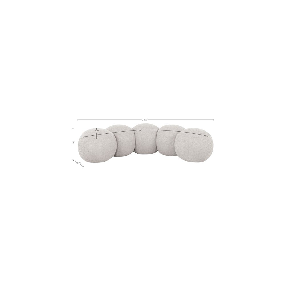 Apollo Cream Boucle Fabric Bench