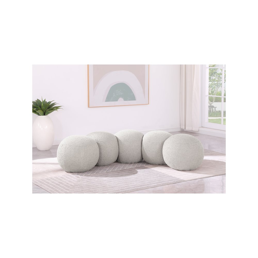 Apollo Cream Boucle Fabric Bench