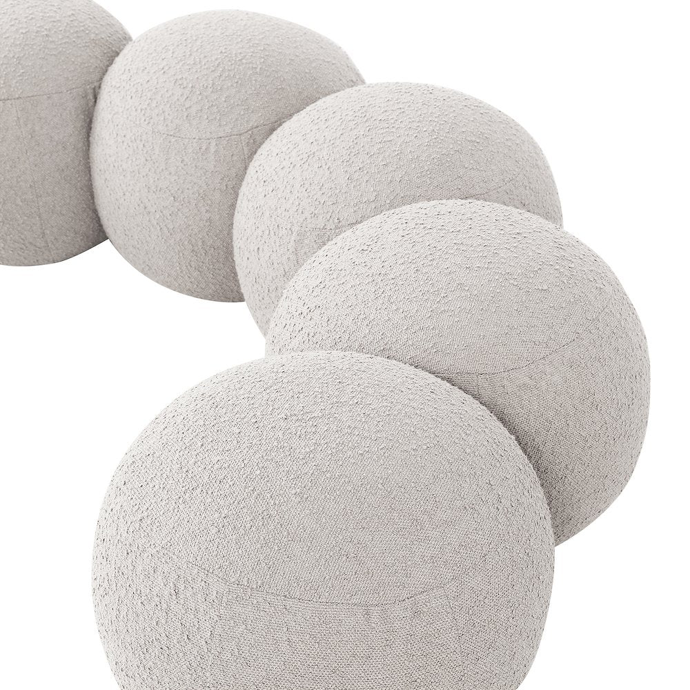 Apollo Cream Boucle Fabric Bench