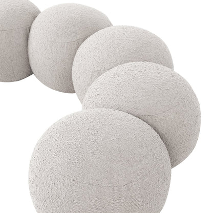 Apollo Cream Boucle Fabric Bench