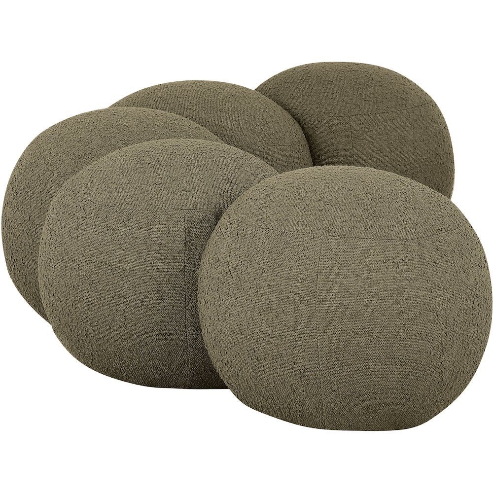 Apollo Olive Boucle Fabric Bench