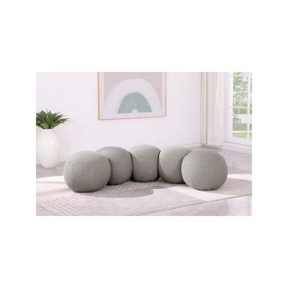 Apollo Taupe Boucle Fabric Bench