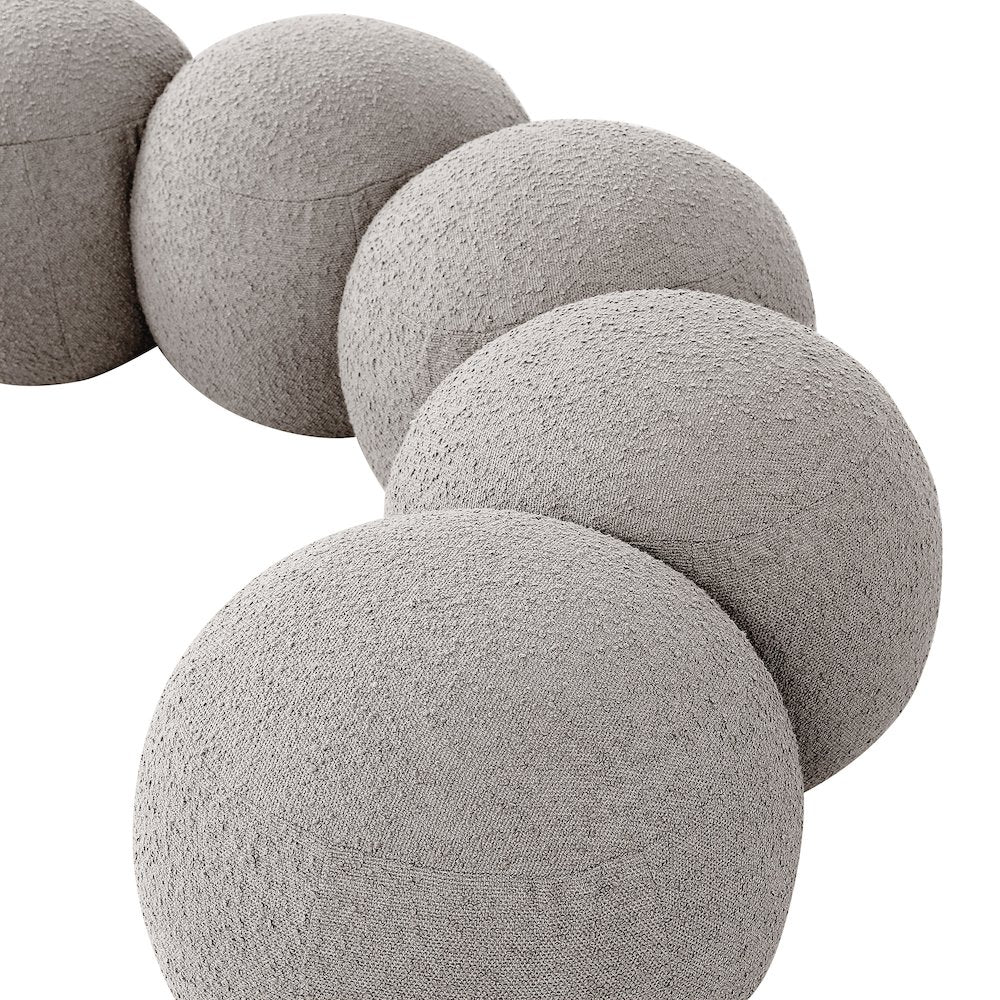 Apollo Taupe Boucle Fabric Bench