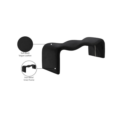 Willow Black Vegan Leather Bench