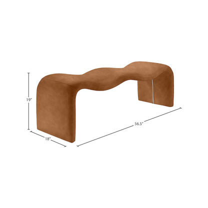 Willow Cognac Vegan Leather Bench