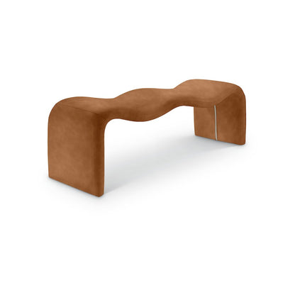 Willow Cognac Vegan Leather Bench