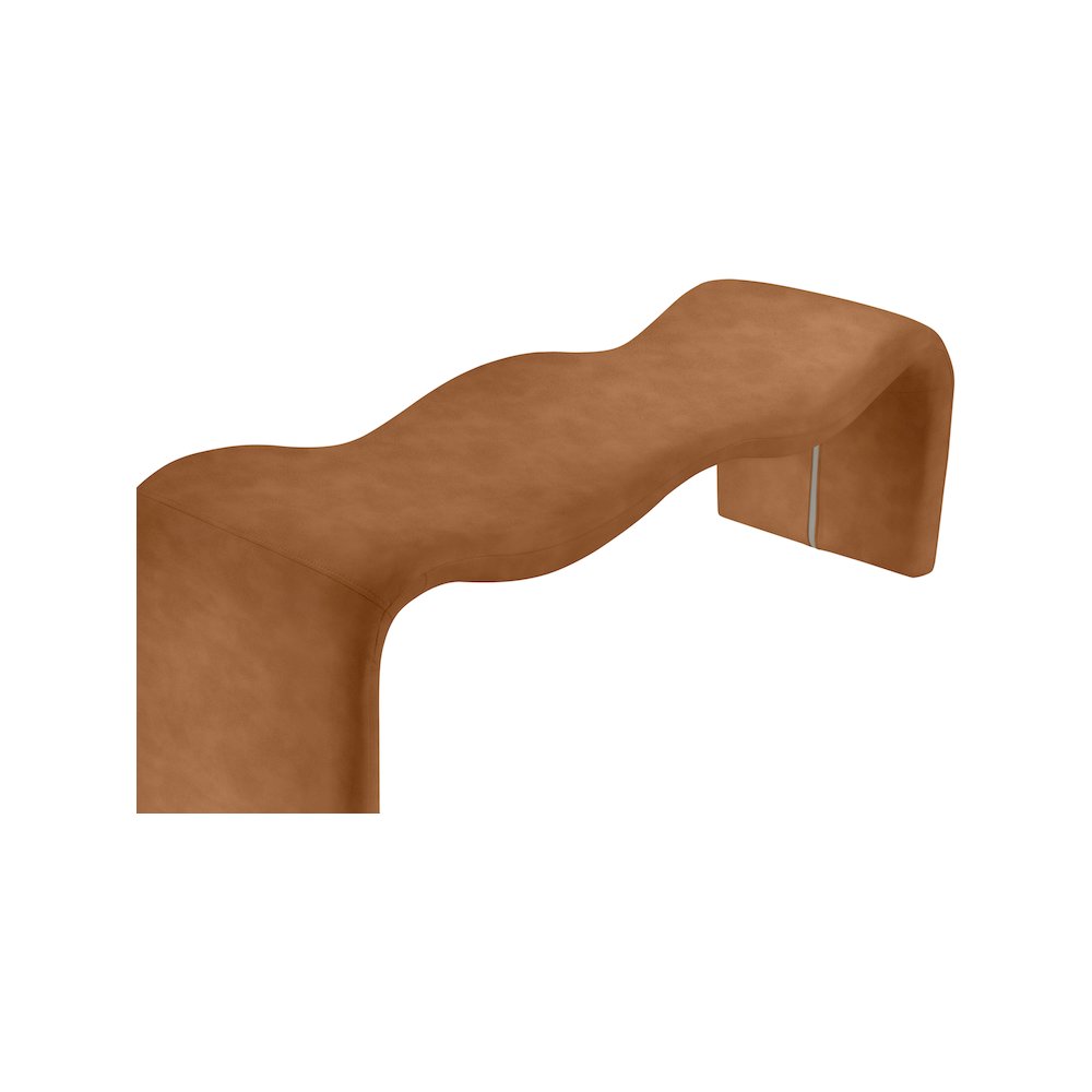 Willow Cognac Vegan Leather Bench