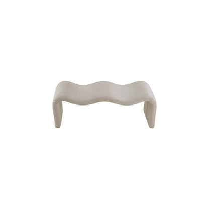 Willow Beige Corduroy Fabric Bench