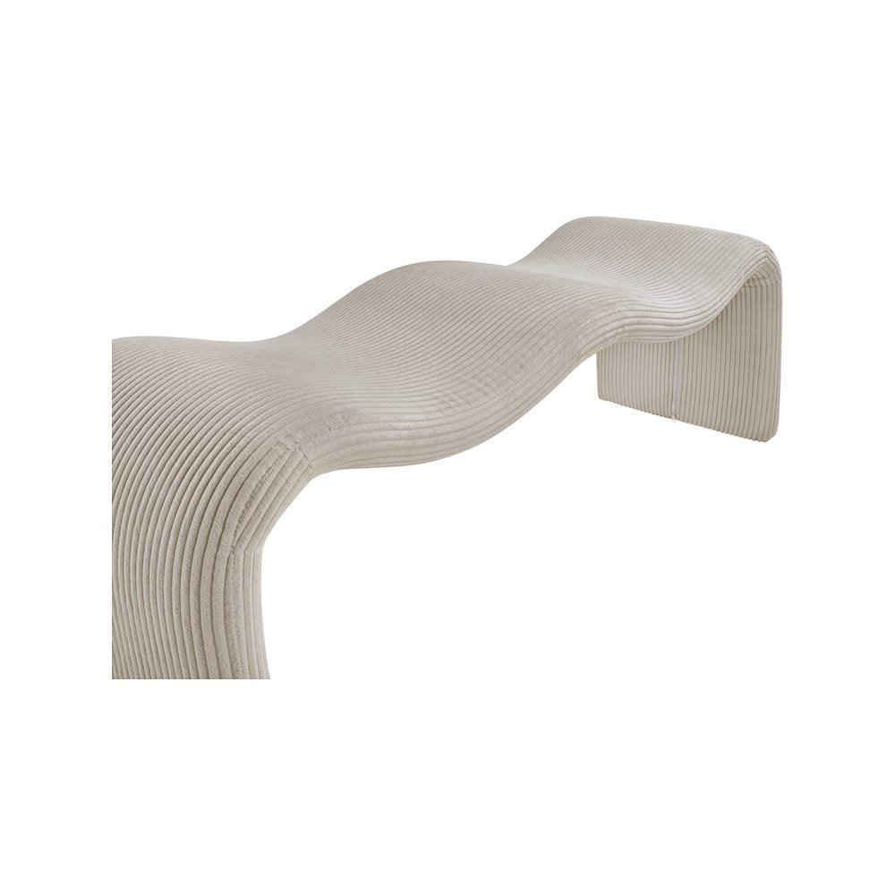 Willow Beige Corduroy Fabric Bench