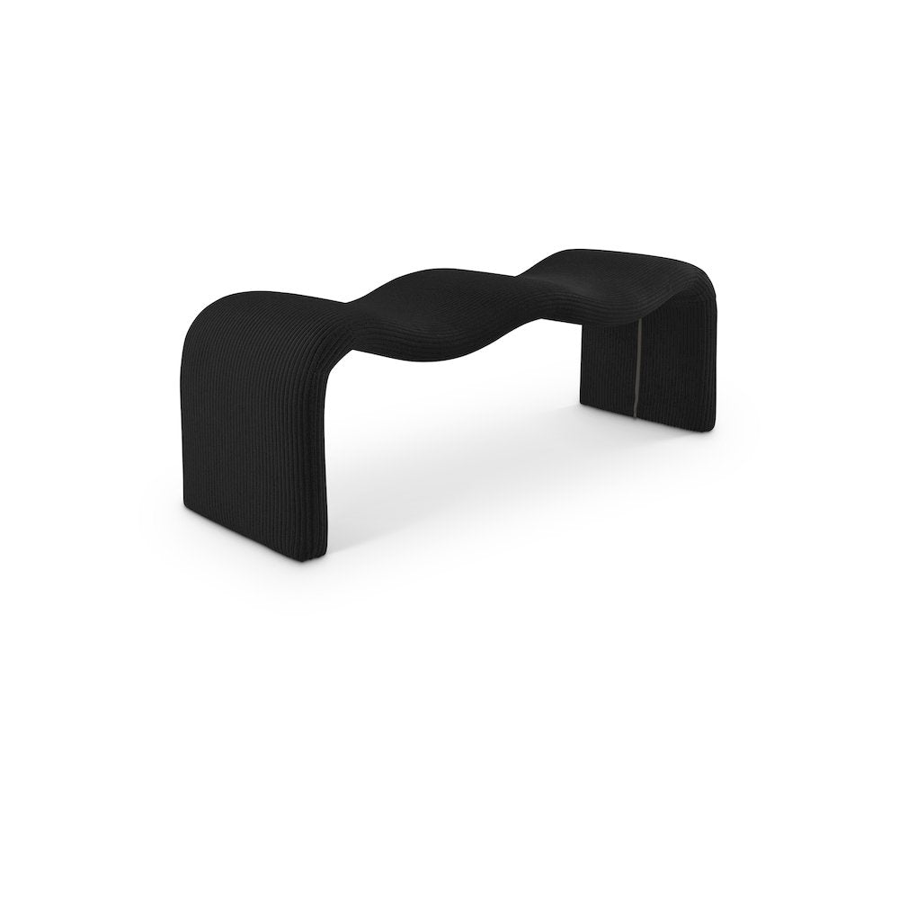Willow Black Corduroy Fabric Bench